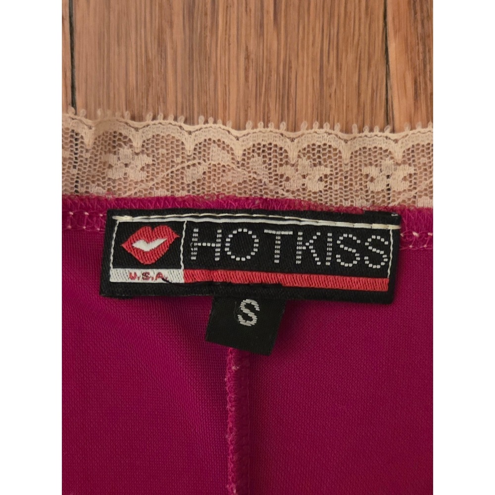 Y2K Hot Kiss Pink Lace Trim Empire Waist Midi Dress Coquette Fairycore Sz S - Picture 7 of 9